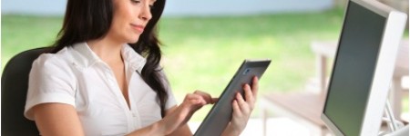 Woman using a digital tablet