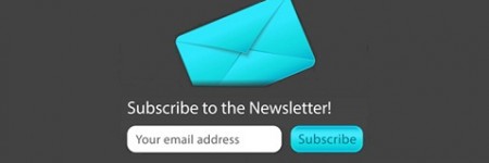 Subscribe to newsletter web form with blue letter